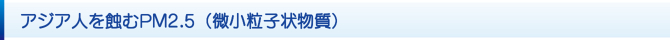 アジア人を蝕むPM2.5(微小粒子状物質) アジア人を蝕むPM2.5(微小粒子状物質)