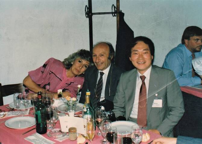 会長招宴晩餐会:Berbieri 教授(イタリア・パレルモ大)夫妻と 会長招宴晩餐会:Berbieri 教授(イタリア・パレルモ大)夫妻と