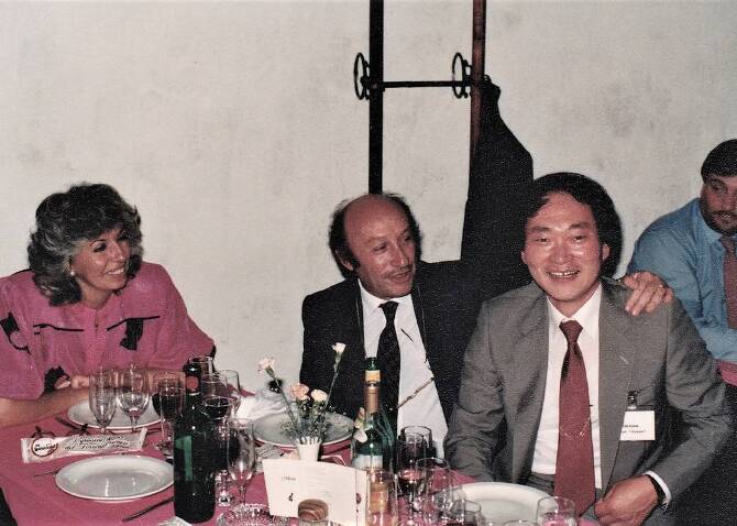 会長招宴晩餐会:Berbieri 教授(イタリア・パレルモ大)夫妻と 会長招宴晩餐会:Berbieri 教授(イタリア・パレルモ大)夫妻と
